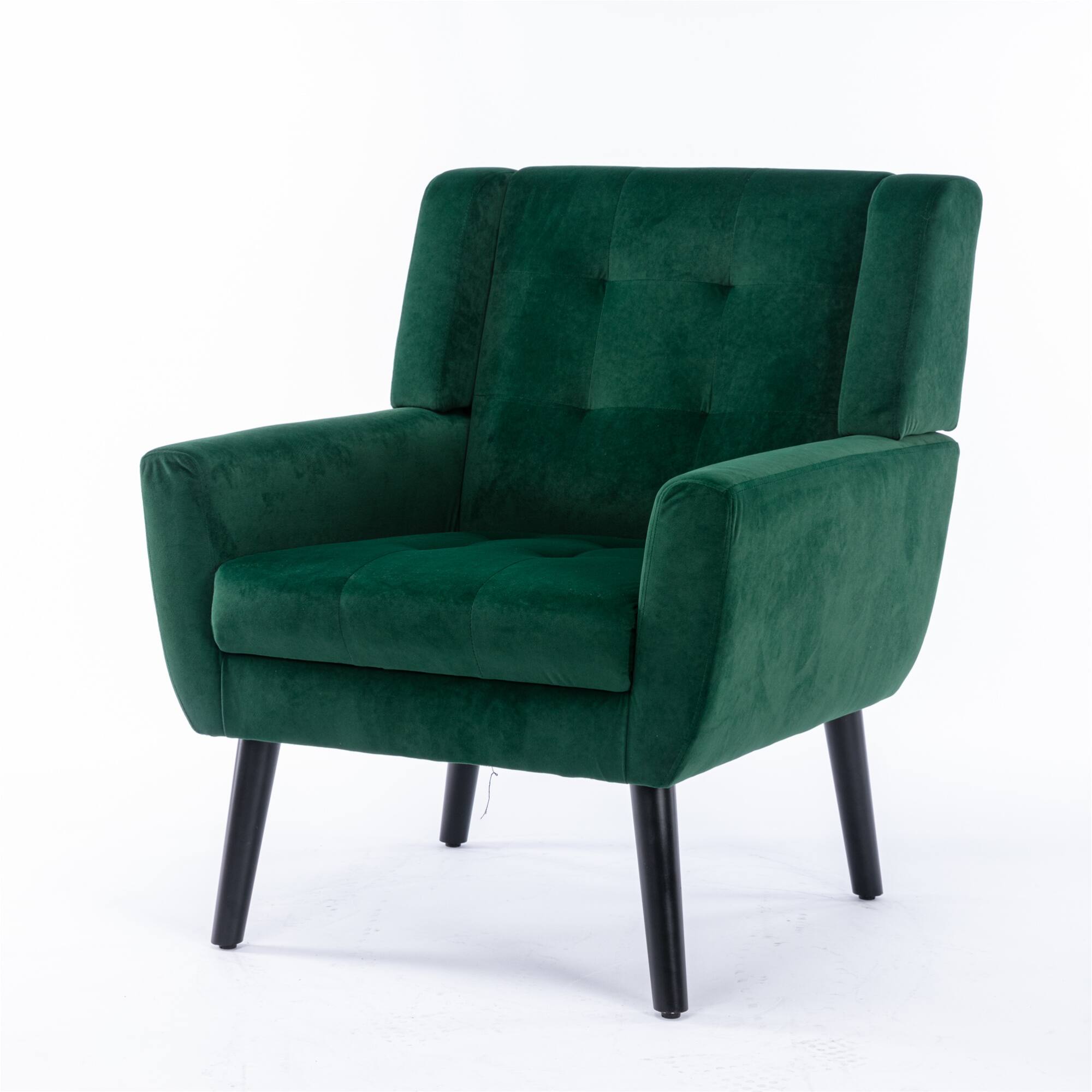 Alt View 9. GOODSILO - Luxury Velvet Upholstered Accent Chair with Ergonomic Design for Living Room and Bedroom Comfort - Retro Green.