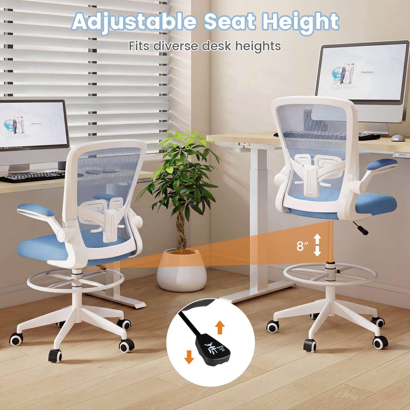 Adjustable Seat Height  
Fits diverse desk heights  
8"