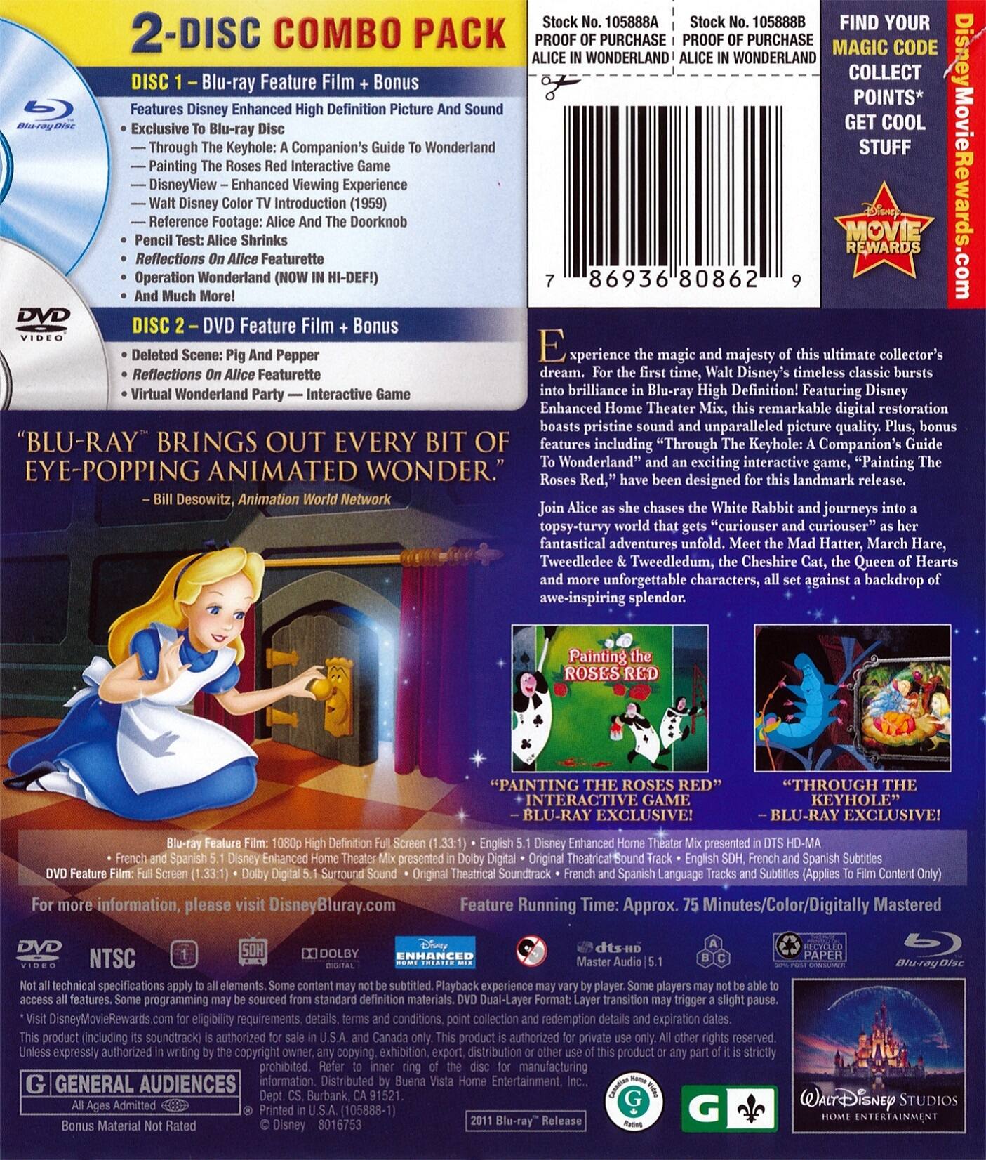 Alt View 1. Alice in Wonderland   - BLU-RAY.