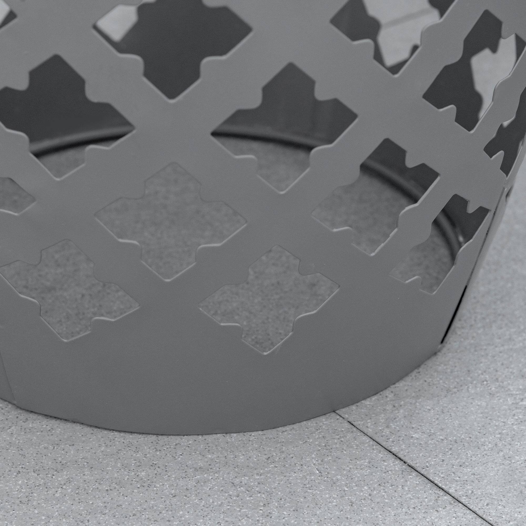 Alt View 7. Outsunny - 12" Patio Round Side Table, Outdoor Footstool, Garden Mosaic Accent Side Table, Plant Stand - Grey.