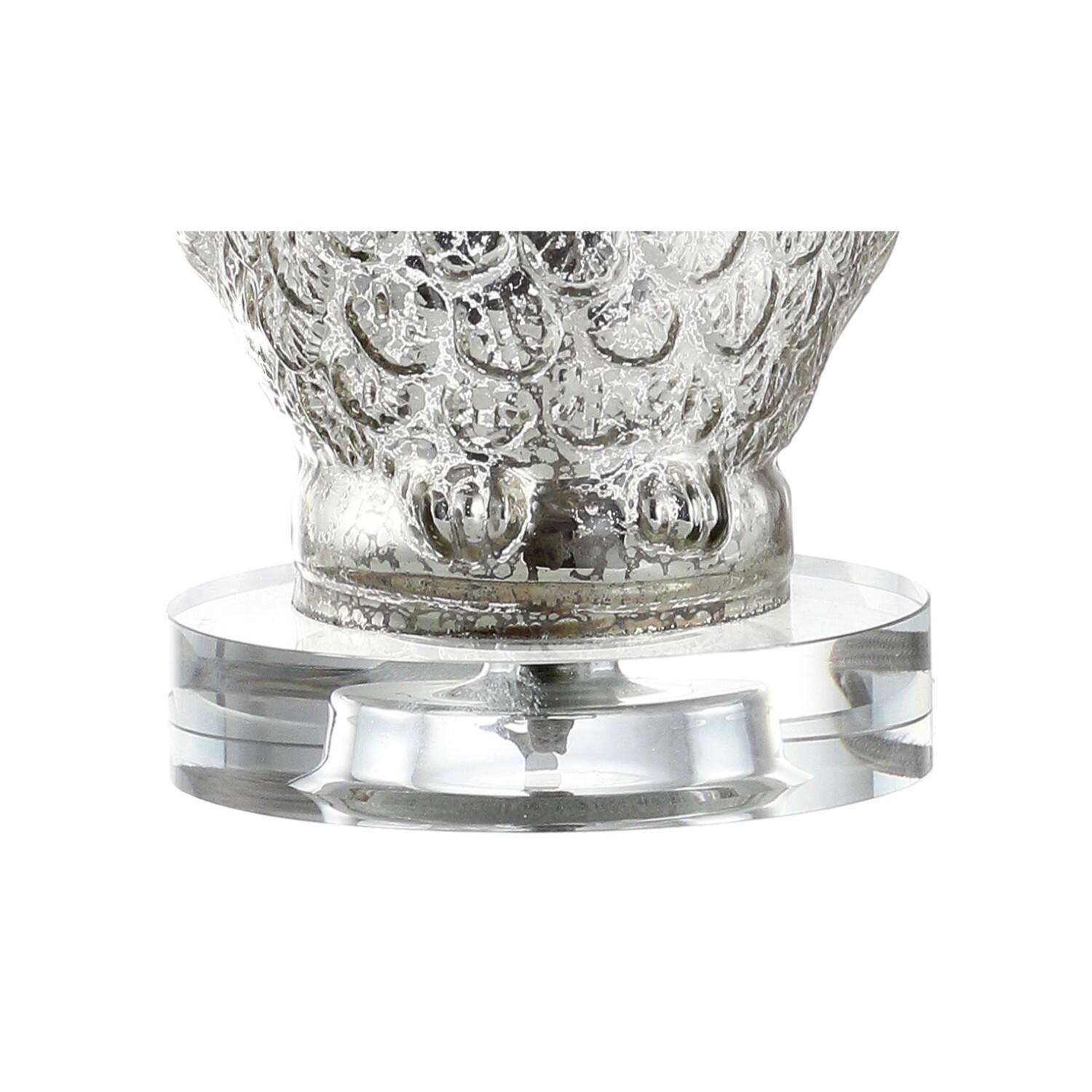 Alt View 4. Jonathan Y - Night Owl 19" Glass/Crystal LED Table Lamp, Silver/Ivory - Silver/Ivory.
