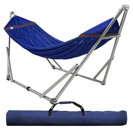 Tranquillo - Universal 106" Double Hammock with Adjustable Stand and Bag - Blue