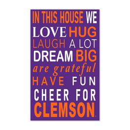 Fan Creations - Clemson Tigers 11" x 19" Briteline In This House Sign - Multicolor