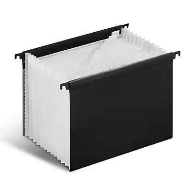Front. Staples - Staples Moisture Resistant Hanging File Folder, 15.35" Expansion, Letter Size, Black (TR51813) - Black.