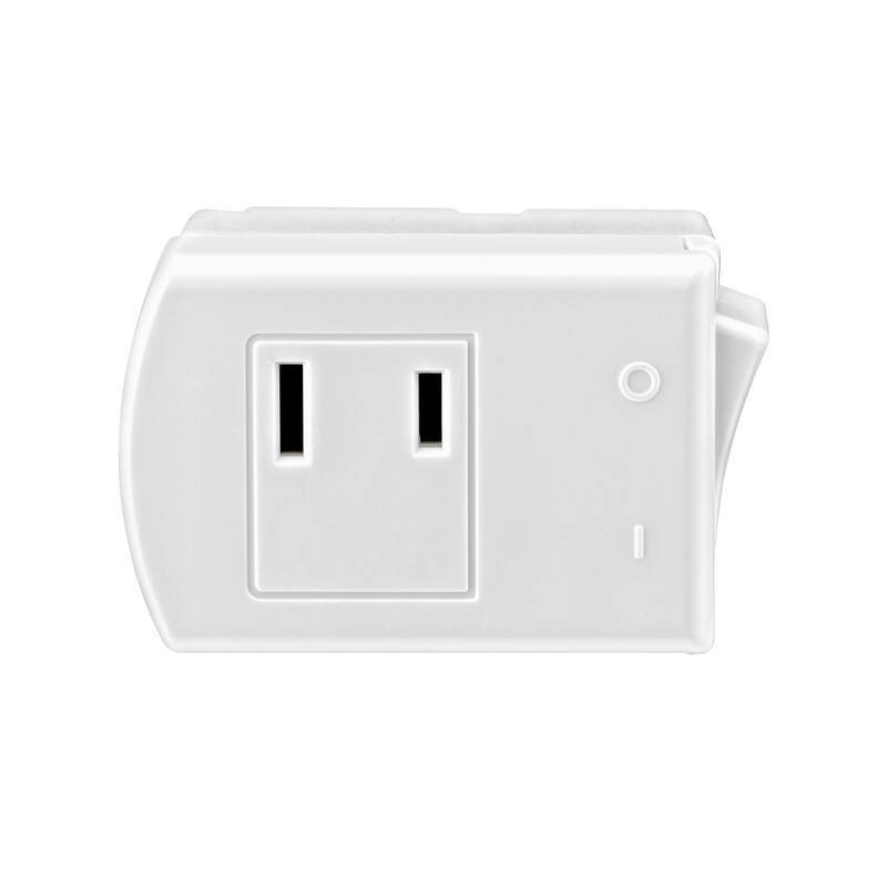 Angle. Leviton - Grounding Polarized Plug-In Switch Tap 125 V 13 A 1-Count Model 1469-W - White.