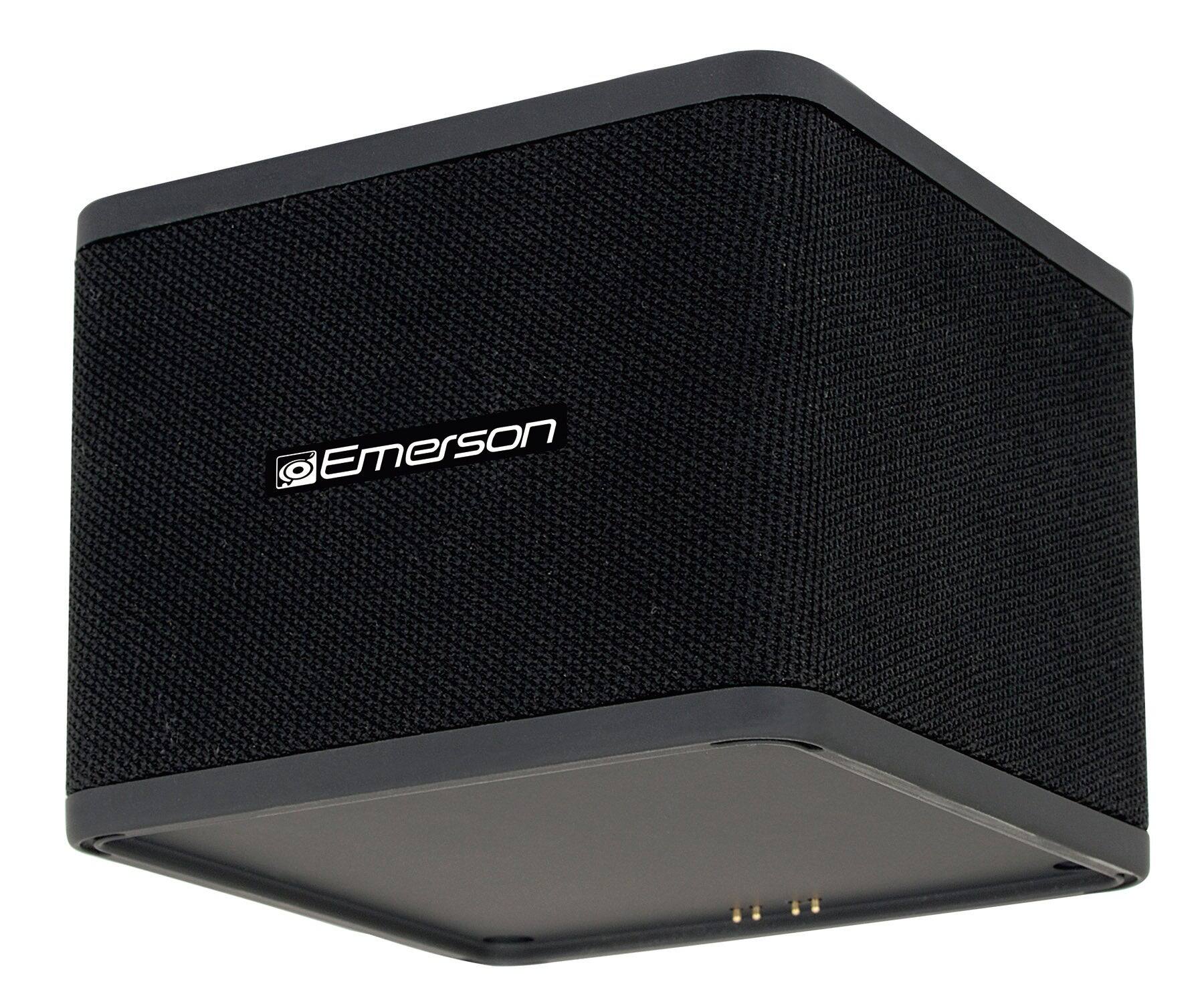 Front. Emerson - Emerson EAS-3006-BK Sound Blox Magnetic Bluetooth Speakers with Multi-Room Audio, USB-C, Subwoofer, Stackable.