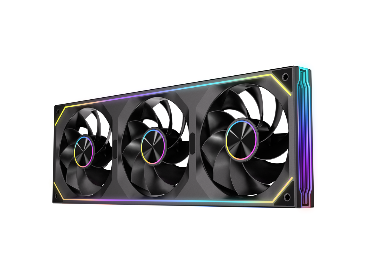 Alt View 4. Antec - Antec Infinity Matrix 360 Reverse ARGB, 360mm Fan, Reverse Blade, Dual-Cable, 4-Sided Lighting, PWM 1800 RPM - Multicolor.