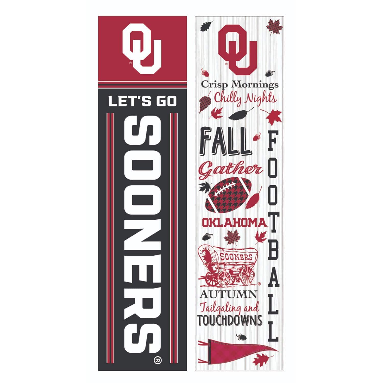Evergreen Enterprises - Oklahoma Sooners 47" Double Sided Fall Leaner Fan Sign - Multicolor