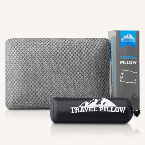 Pacoar Cade - Travel Pillow Memory Foam Pillows Camping Pillow-compressible Medium Firm Breathable Cover Ideal Backpacking Hiking Bed - Dark Grey-S-15.7*9.8in