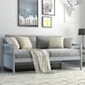 Gymax - Twin Size Wooden Slats Daybed Frame Support Platform W/Rails Grey - Gray
