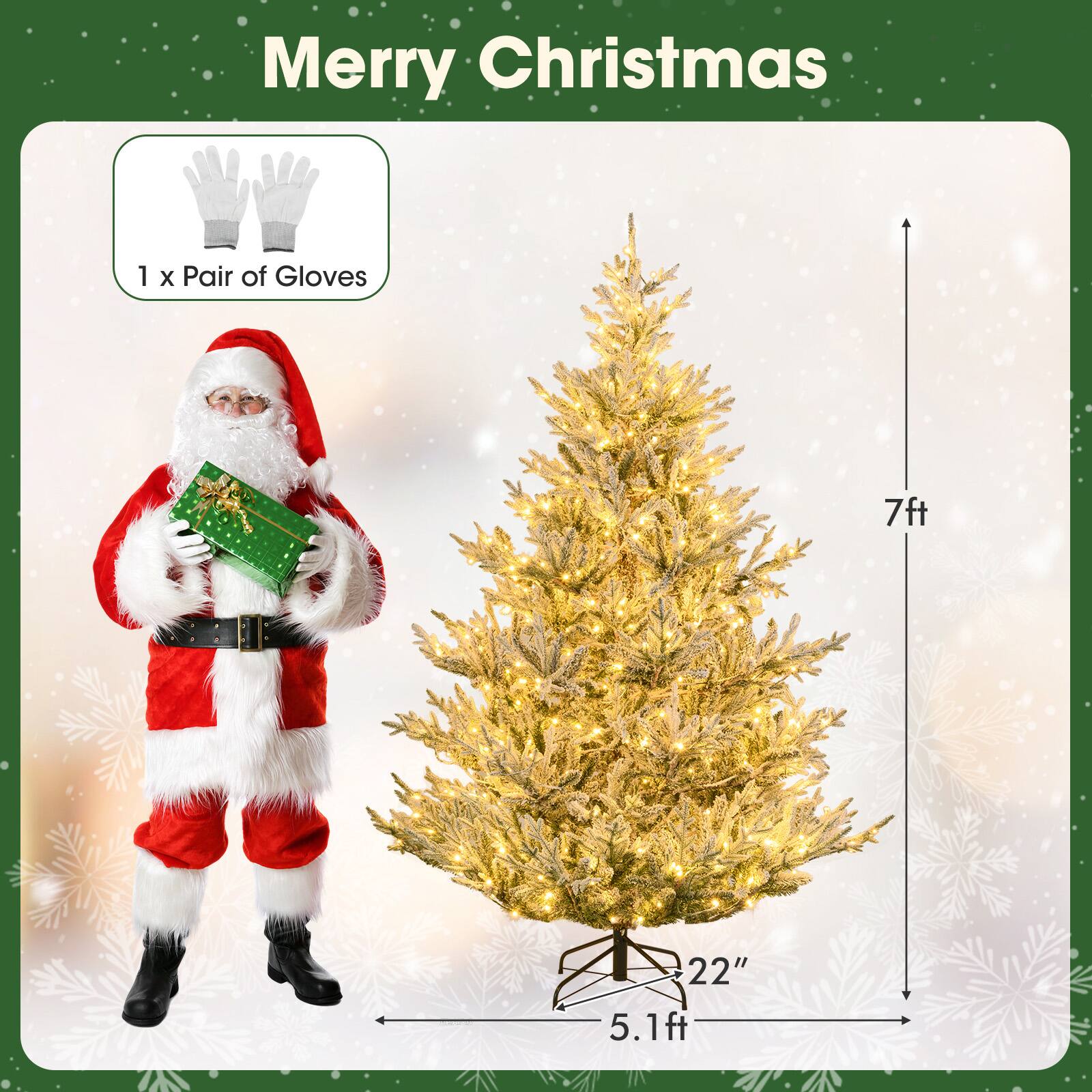 Merry Christmas

1 x Pair of Gloves

7ft

22" 5.1ft