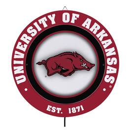Evergreen Enterprises - Arkansas Razorbacks 15" LED Round Metal Lit Wall Sign - Multicolor