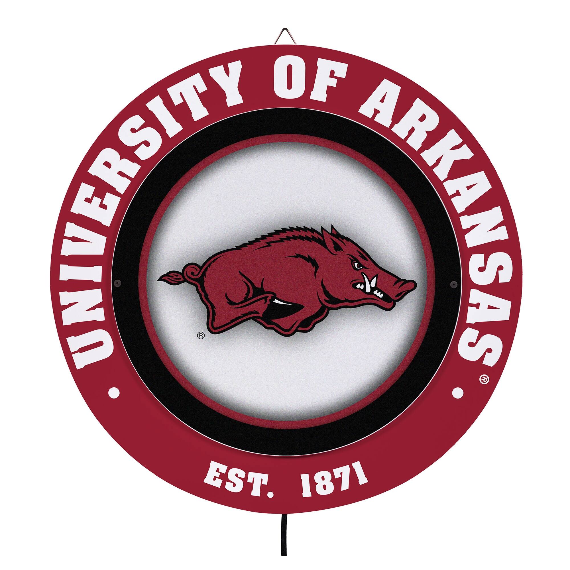 Arkansas Razorbacks 15" LED Round Metal Lit Wall Sign