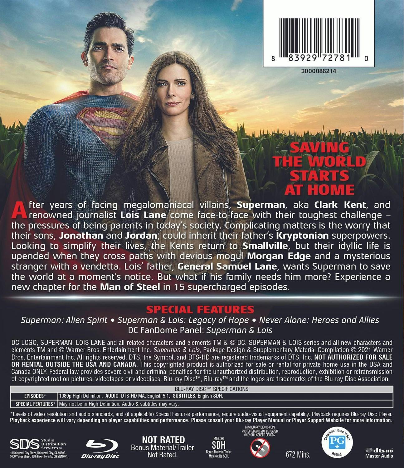 Back. Superman & Lois: The Complete First Season (Box Set) [Blu-ray].