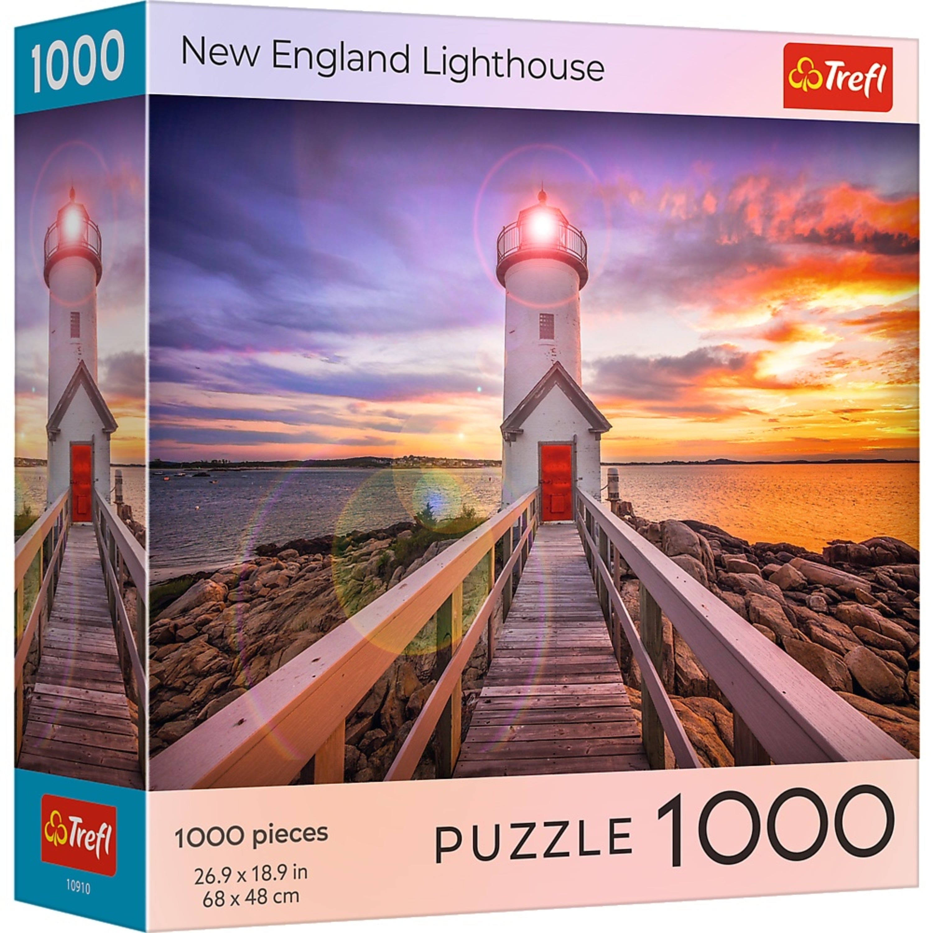 1000 New England Lighthouse  
Trefl  
10910  
1000 pieces  
26.9 x 18.9 in  
68 x 48 cm  
PUZZLE 1000