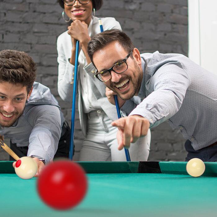 Alt View 3. GSE Games & Sports Expert - 2-1/8" Regulation Size Bumper Pool Balls, Standard Set of 10 Billiard Bumper Ball Set - White/Red.