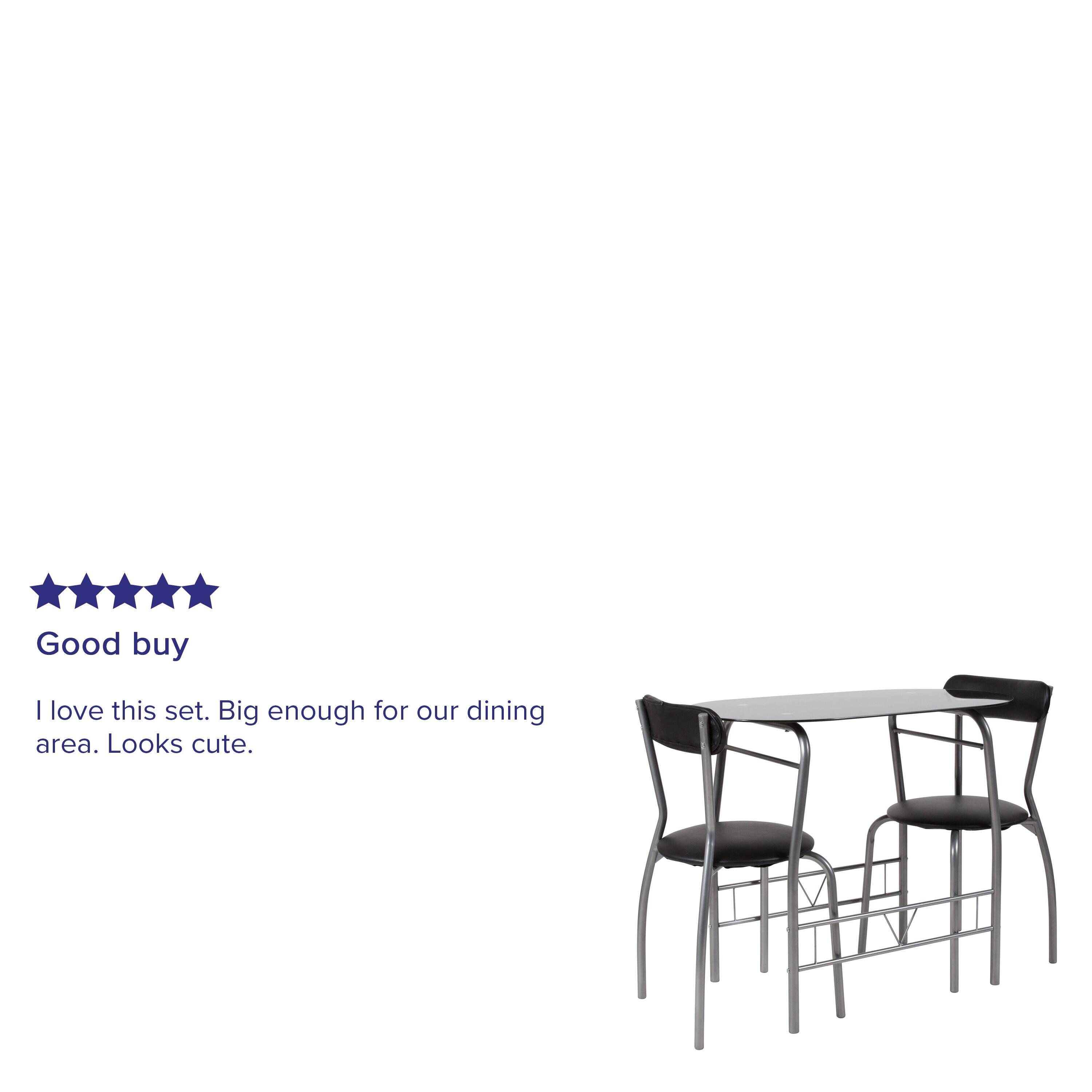 Good buy

I love this set. Big enough for our dining area. Looks cute.