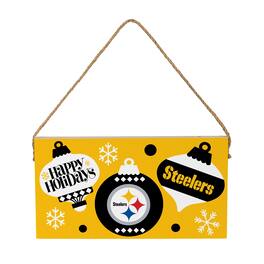 Evergreen Enterprises - Pittsburgh Steelers 6" x 11" Holiday Wood Wall Sign - Multicolor