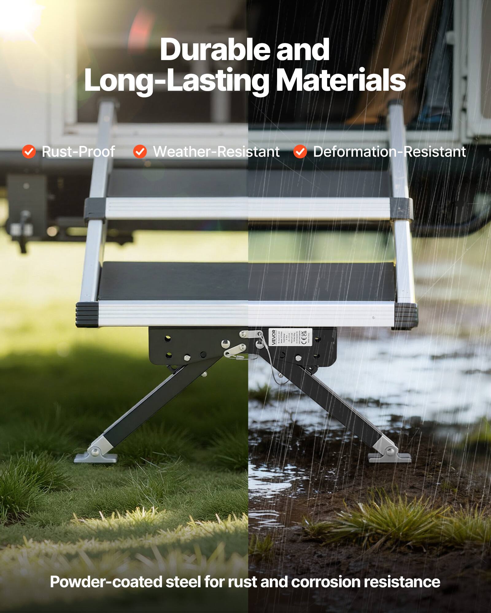 Durable and Long-Lasting Materials

- Rust-Proof
- Weather-Resistant
- Deformation-Resistant

Powder-coated steel for rust and corrosion resistance