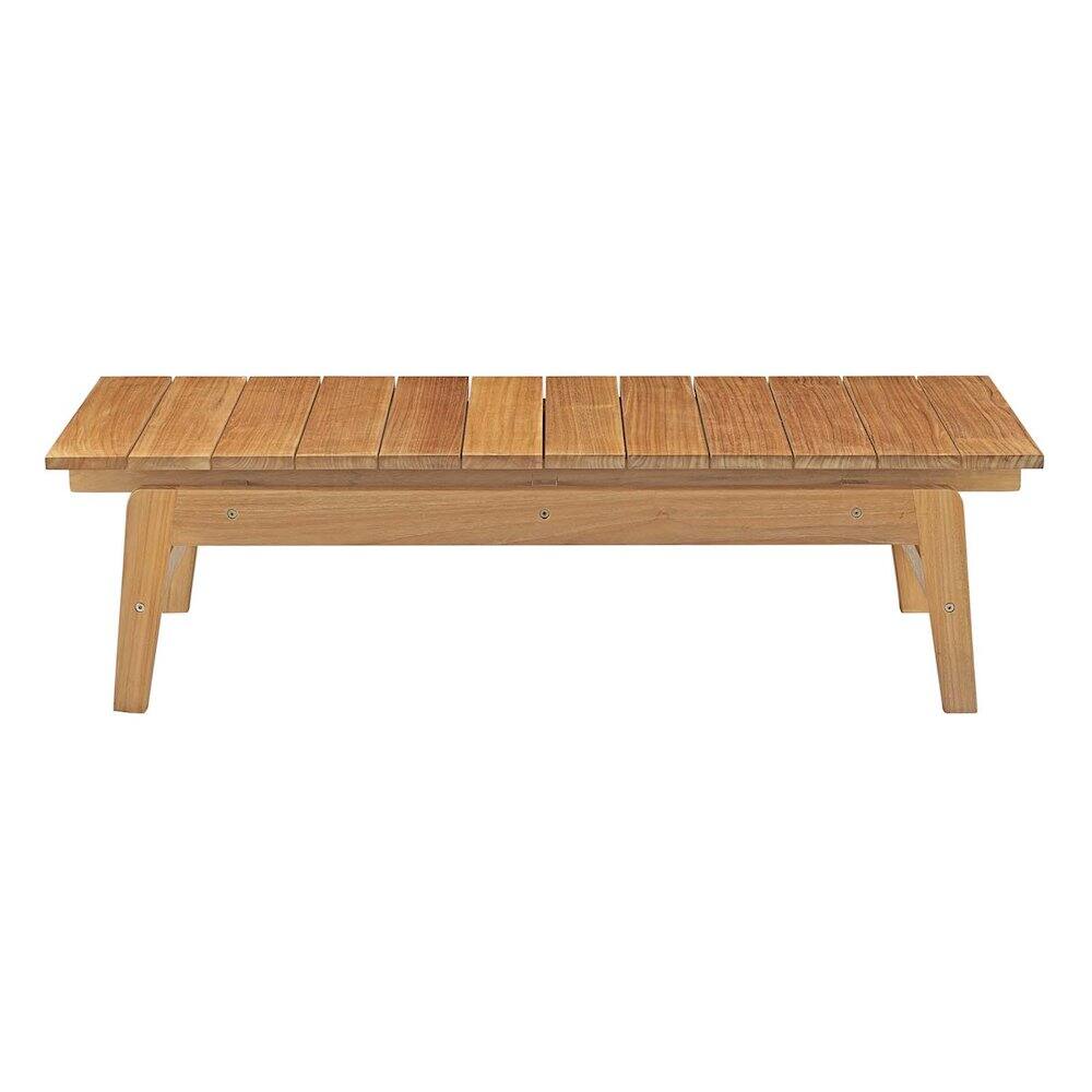 Angle. Modway - Bayport Outdoor Patio Teak Coffee Table - Brown.