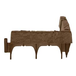 Suncast - Plastic Border Stone Edging for Enclosing Flower Beds or Garden - Brown