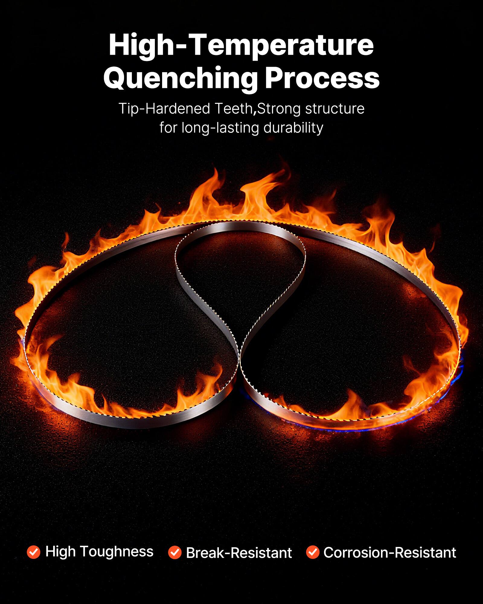 High-Temperature Quenching Process  
Tip-Hardened Teeth, Strong structure for long-lasting durability  

- High Toughness  
- Break-Resistant  
- Corrosion-Resistant