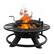 Alt View 11. Bestier - 47" Wood Burning Fire Pit Outdoor Backyard Patio Fire Pit with Cooking Grill Grate - Deer Head Style - Black.