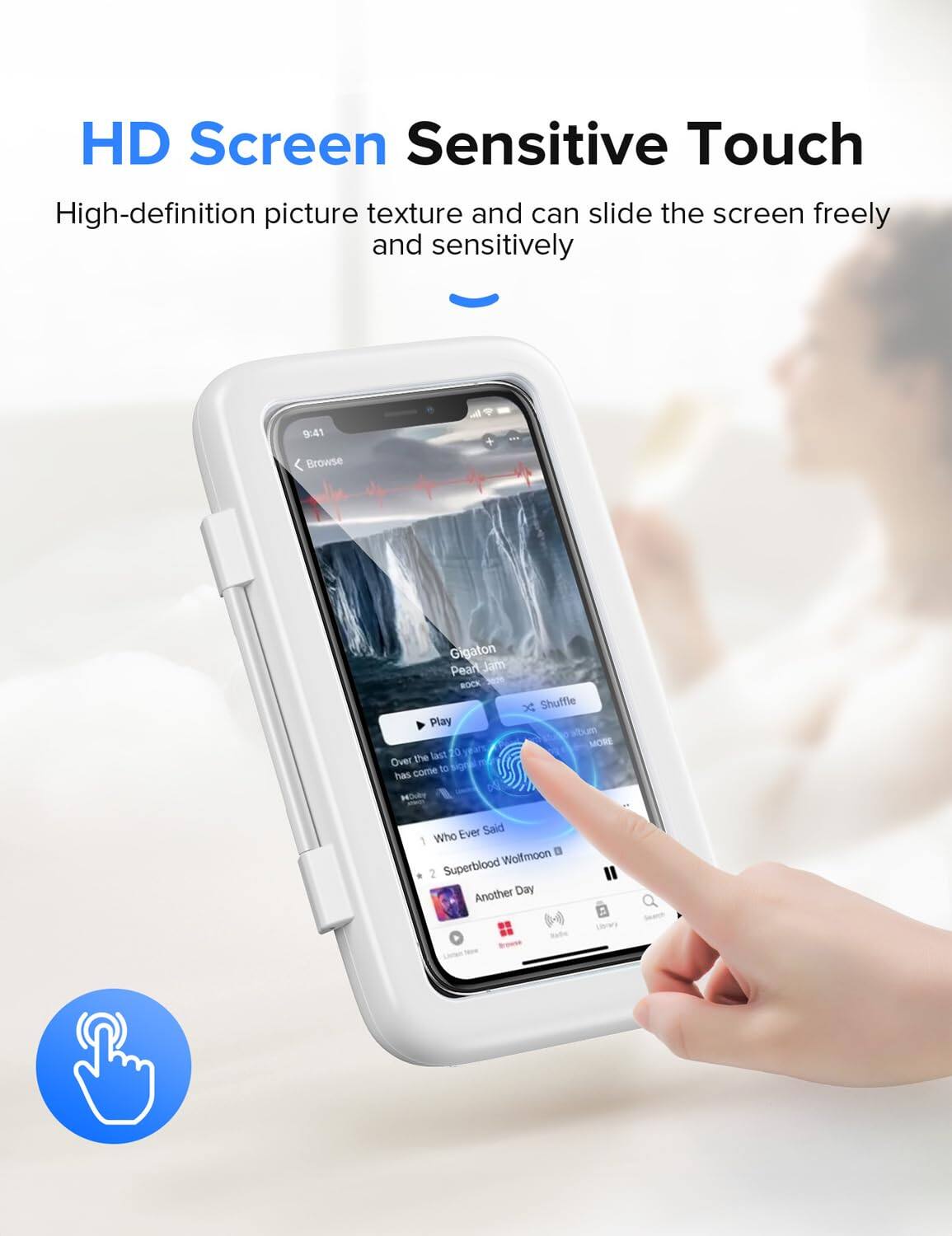 HD Screen Sensitive Touch

High-definition picture texture and can slide the screen freely and sensitively

9:41

Browse

Gigaton Pear Jam

Play

Over the last 20 years, has come to signi

Who Ever Said

Superblood Wolfmoon

Another Day