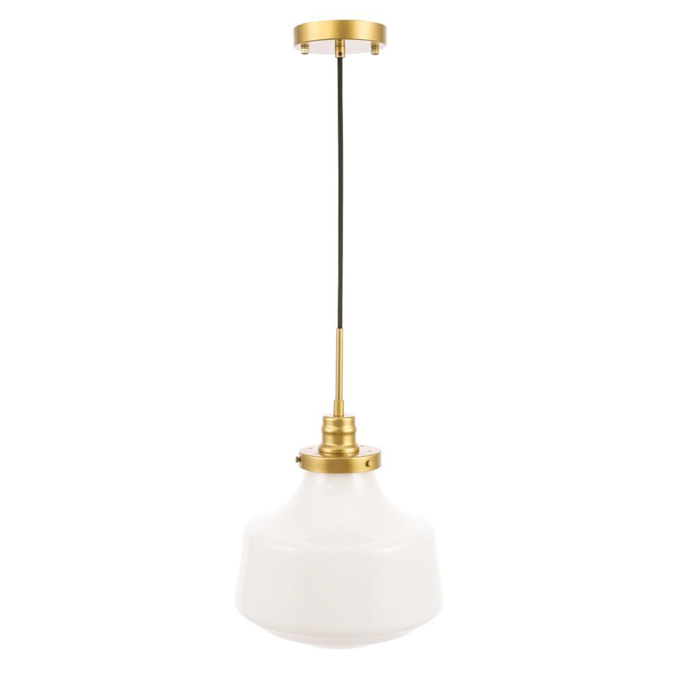 Alt View 10. Living District - Lyle 1 light Brass and frosted white glass pendant - Brass And Frosted White Glass.
