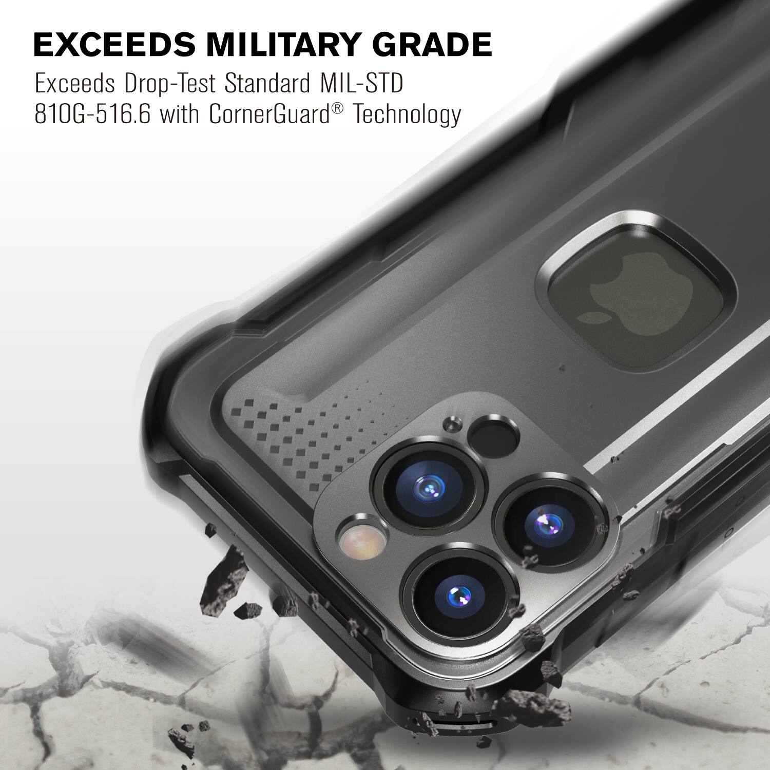 EXCEEDS MILITARY GRADE  
Exceeds Drop-Test Standard MIL-STD 810G-516.6 with CornerGuard® Technology