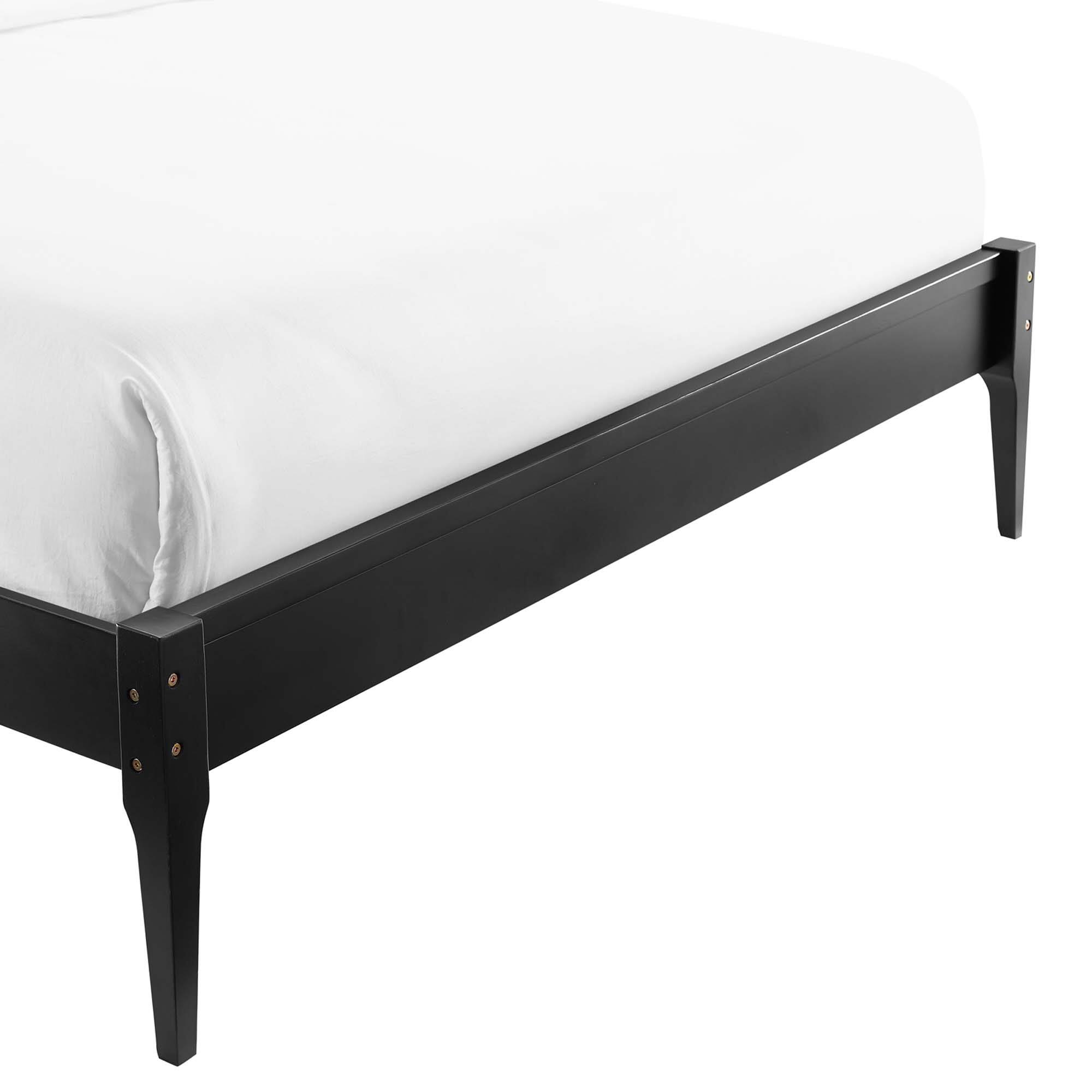 Alt View 3. Modway - June Wood Queen Platform Bed Frame - Black.