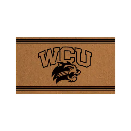 Front. Evergreen Enterprises - Western Carolina Catamounts 28" x 16" Primary Logo Outdoor Coir Entryway Mat - Multicolor.