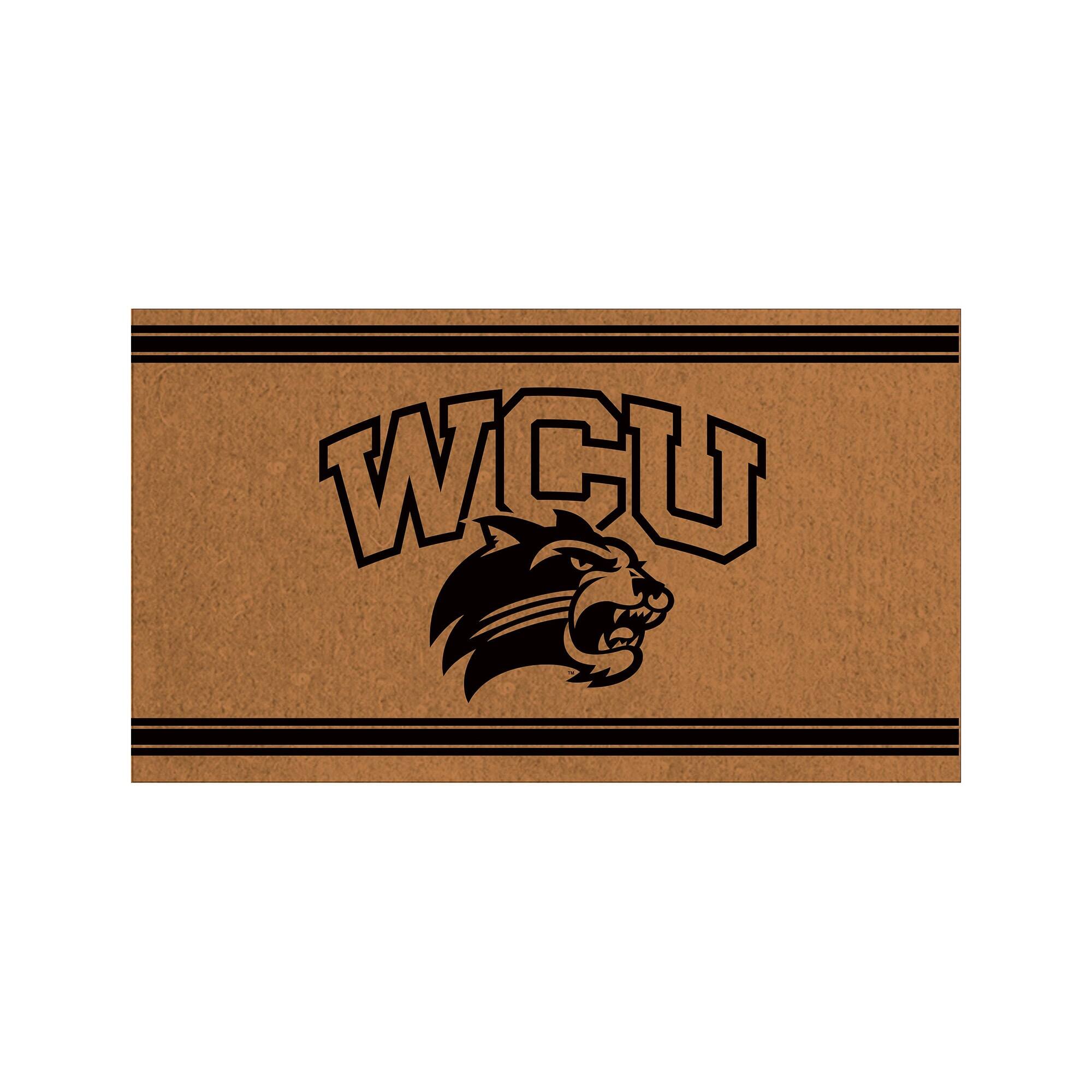Front. Evergreen Enterprises - Western Carolina Catamounts 28" x 16" Primary Logo Outdoor Coir Entryway Mat - Multicolor.