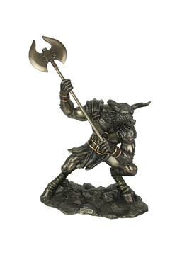 Veronese Design - Greek Mythology Battle Ready Minotaur Bull / Man Bronzed Finish Statue - Bronze