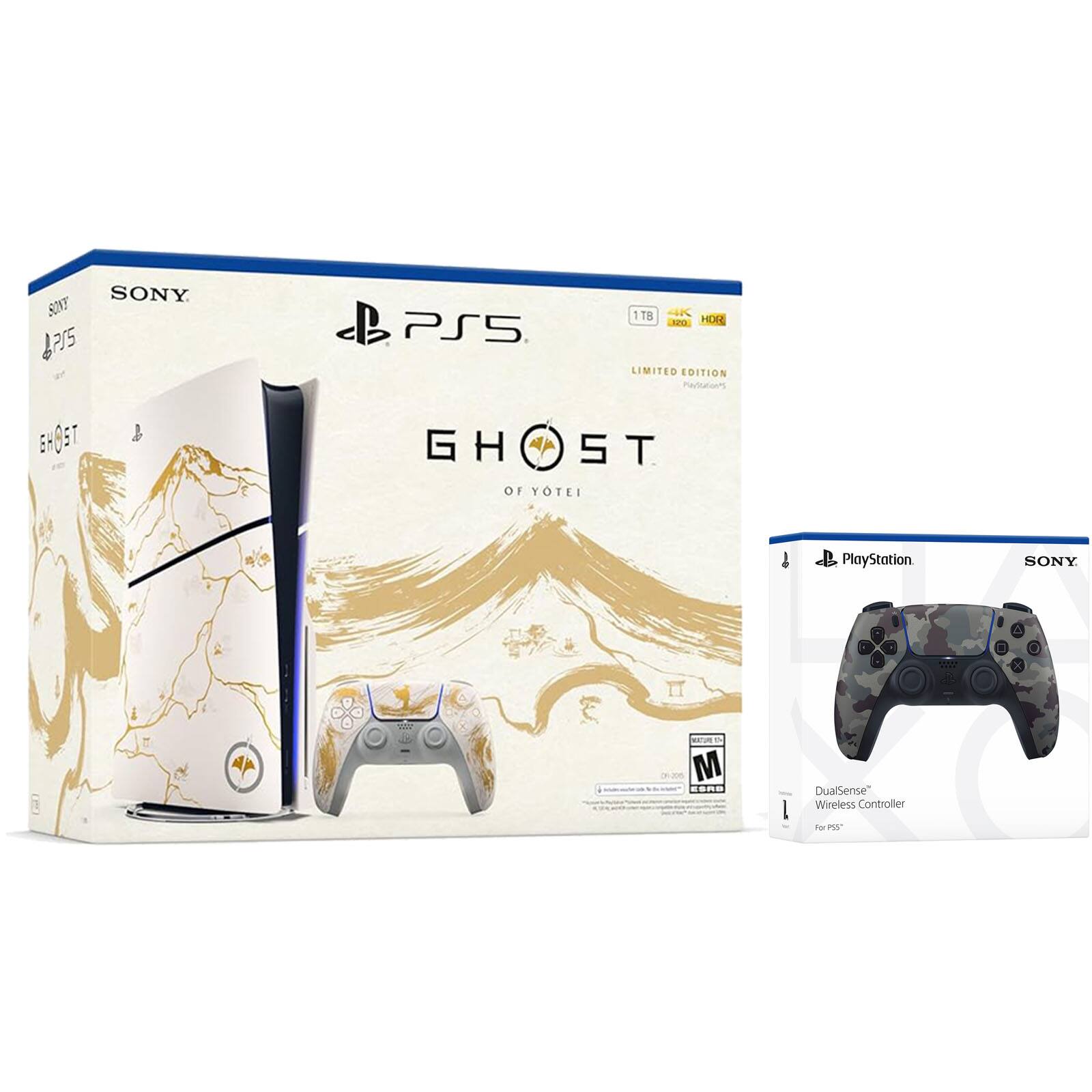SONY PS5 1T8 4K GHOST OF YOTEI LIMITED EDITION  
PlayStation DualSense Wireless Controller