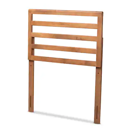Front. Baxton Studio - Akemi Modern and Contemporary Finished Wood Twin Size Headboard - Ash Walnut.