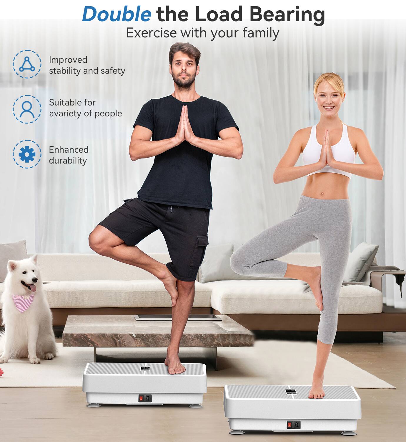 Double the Load Bearing  
Exercise with your family  

- Improved stability and safety  
- Suitable for a variety of people  
- Enhanced durability