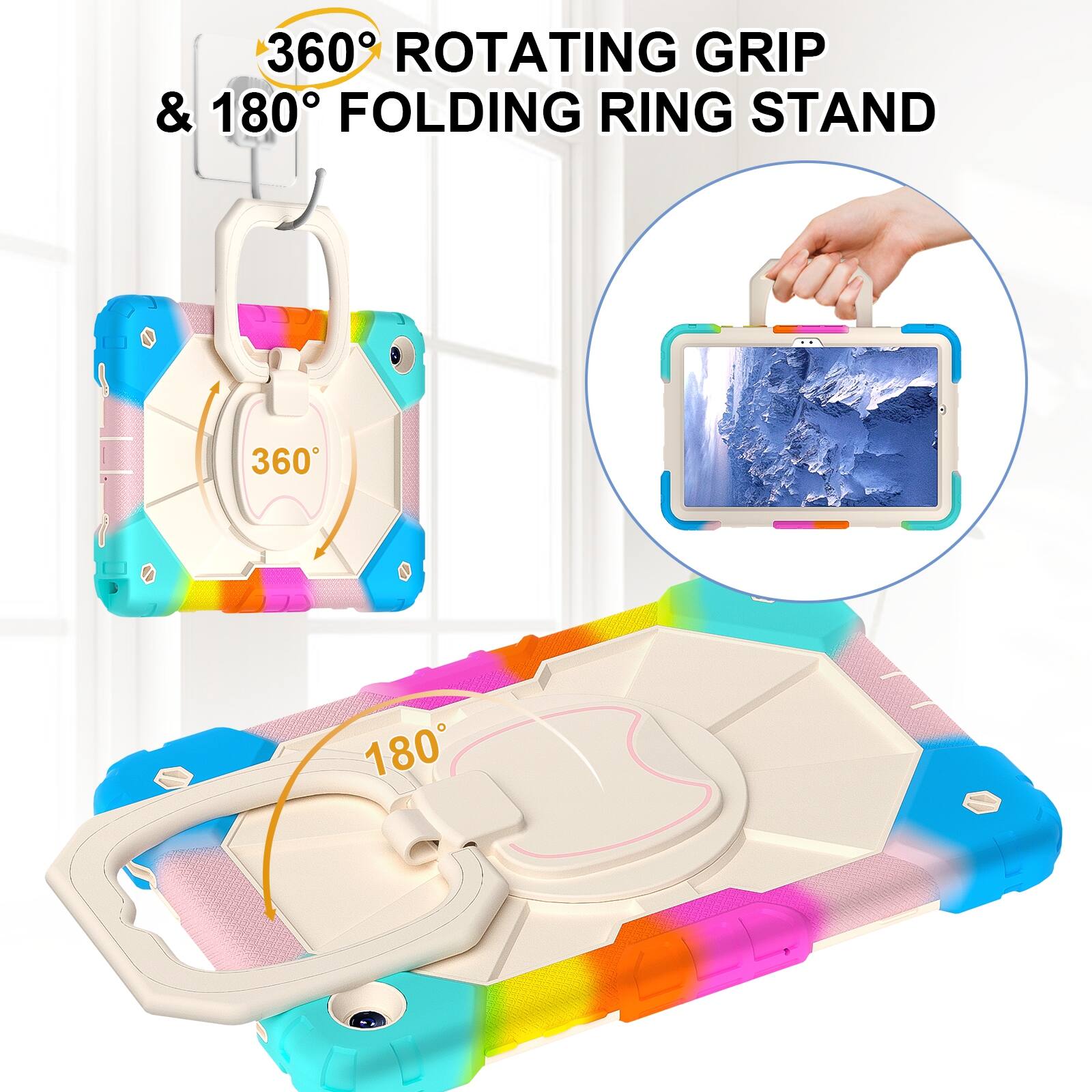 360° ROTATING GRIP & 180° FOLDING RING STAND