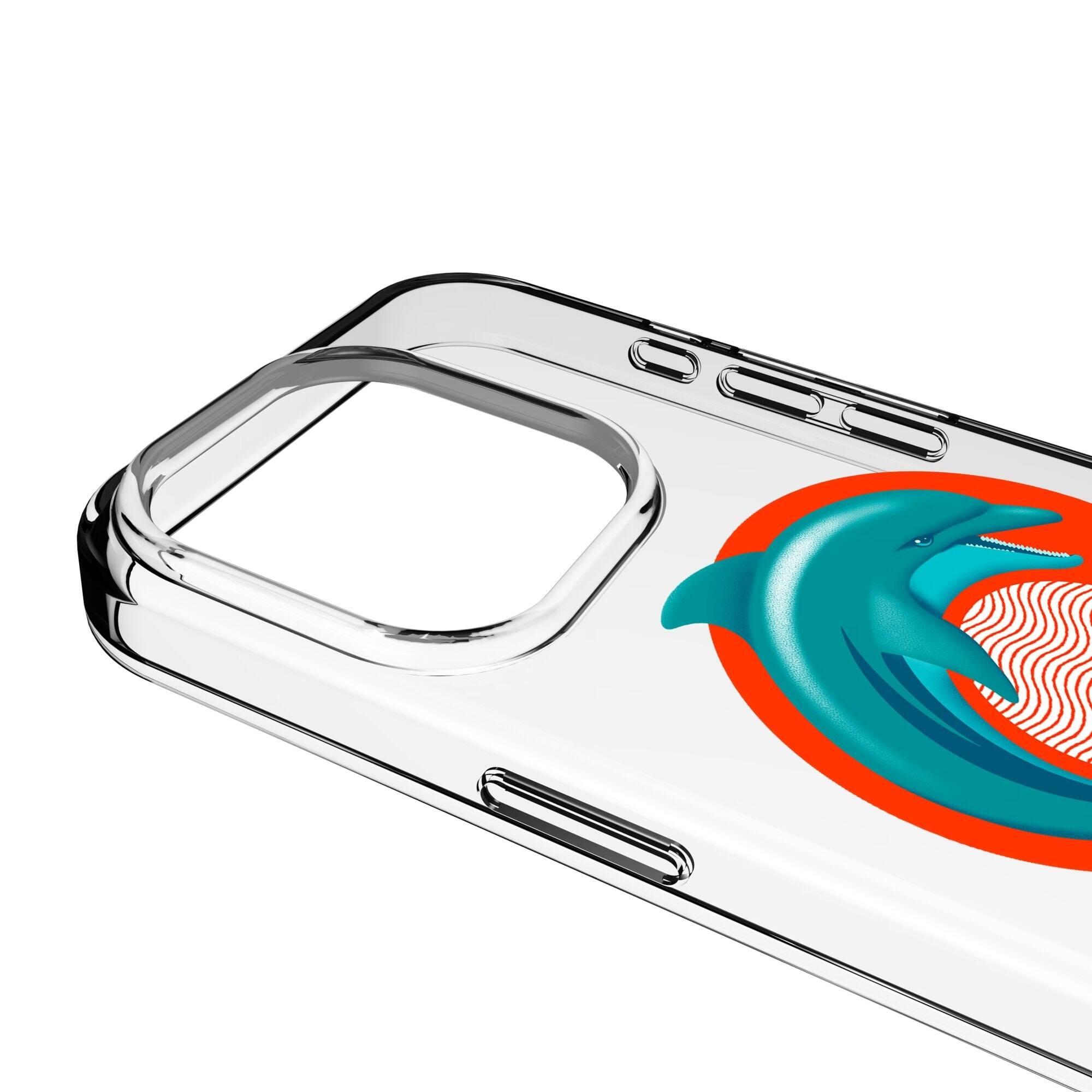 Alt View 2. Keyscaper - Miami Dolphins iPhone Clear Case - 14 - Multicolor.