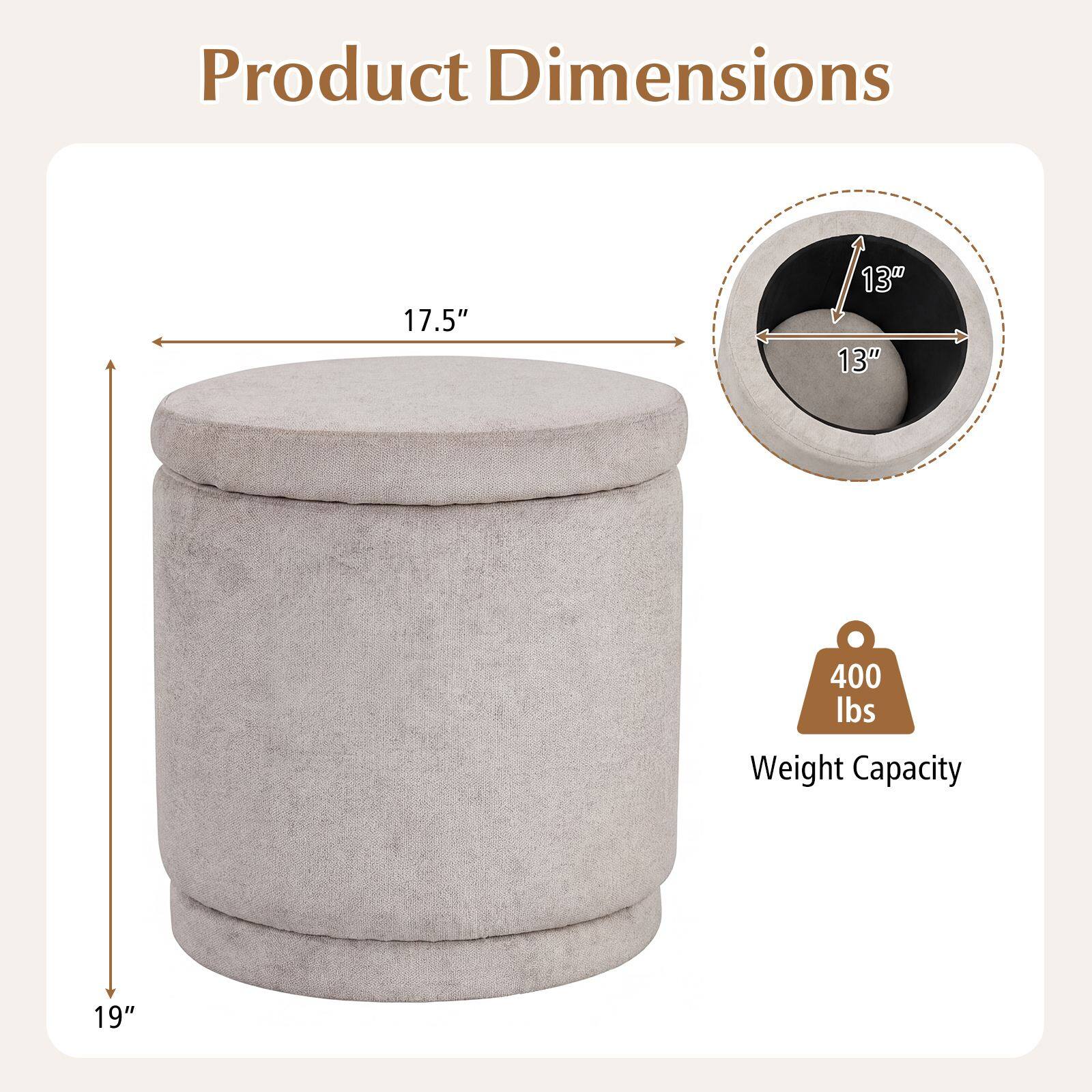 Product Dimensions: 17.5" x 13" x 13"  
Weight Capacity: 400 lbs