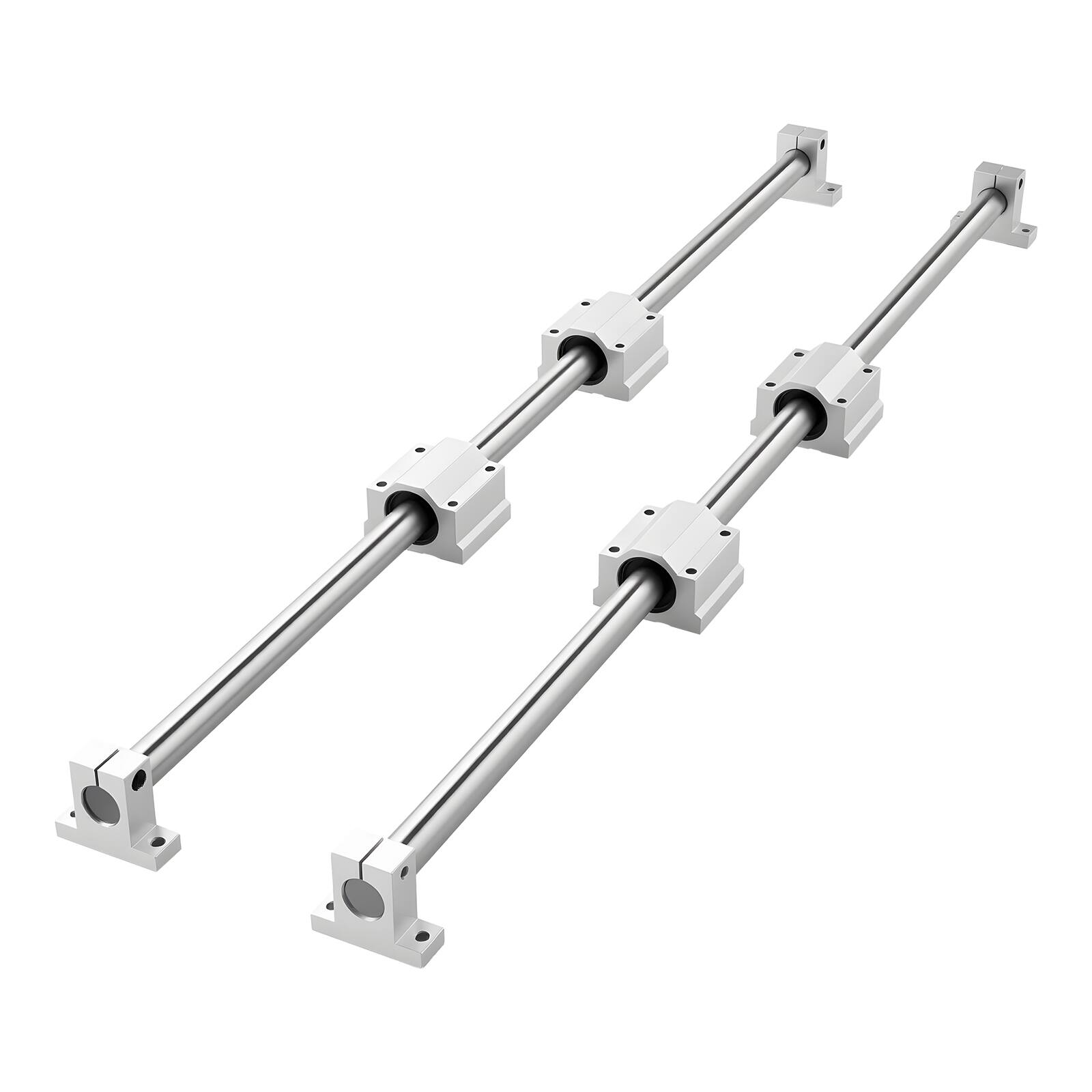 Alt View 5. VEVOR - Linear Rail Kit, SFC25, 2Pcs 1000 mm (39.4 inch) Linear Motion Guide Rails and 4Pcs Bearing Slide Blocks - Silver.