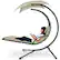 Front. Best Choice Products - Best Choice Products Hanging Curved Chaise Lounge Chair Swing w/ Pillow, Shade, Stand - Sage - Sage.