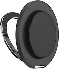 Front. PopSockets - MagSafe Kick-Out Universal Magnetic Grip & Stand with Adapter Ring for Cell Phones - Black.