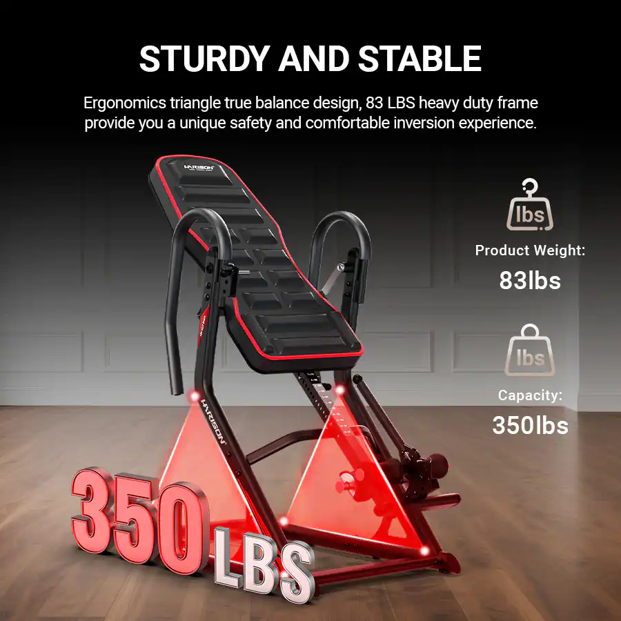HARISON Heavy Duty Inversion Table for Back Pain Relief 350 LBS ...