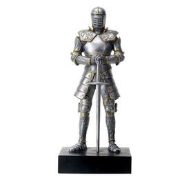 Pacific Trading - Colored Italian Knight Design Standing Statue in Full Armor 9 inch - Silver