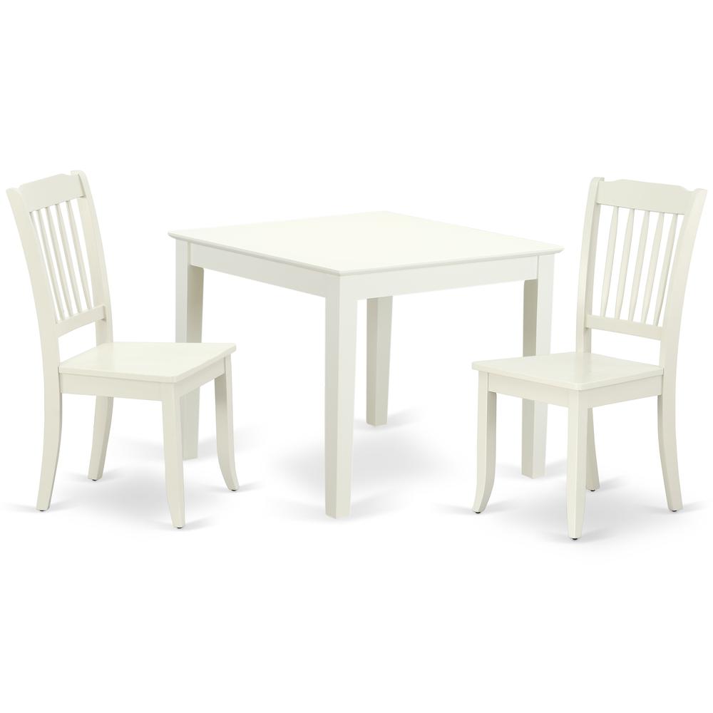 Back. East West Furniture - Dining Room Set Linen White - Brown.
