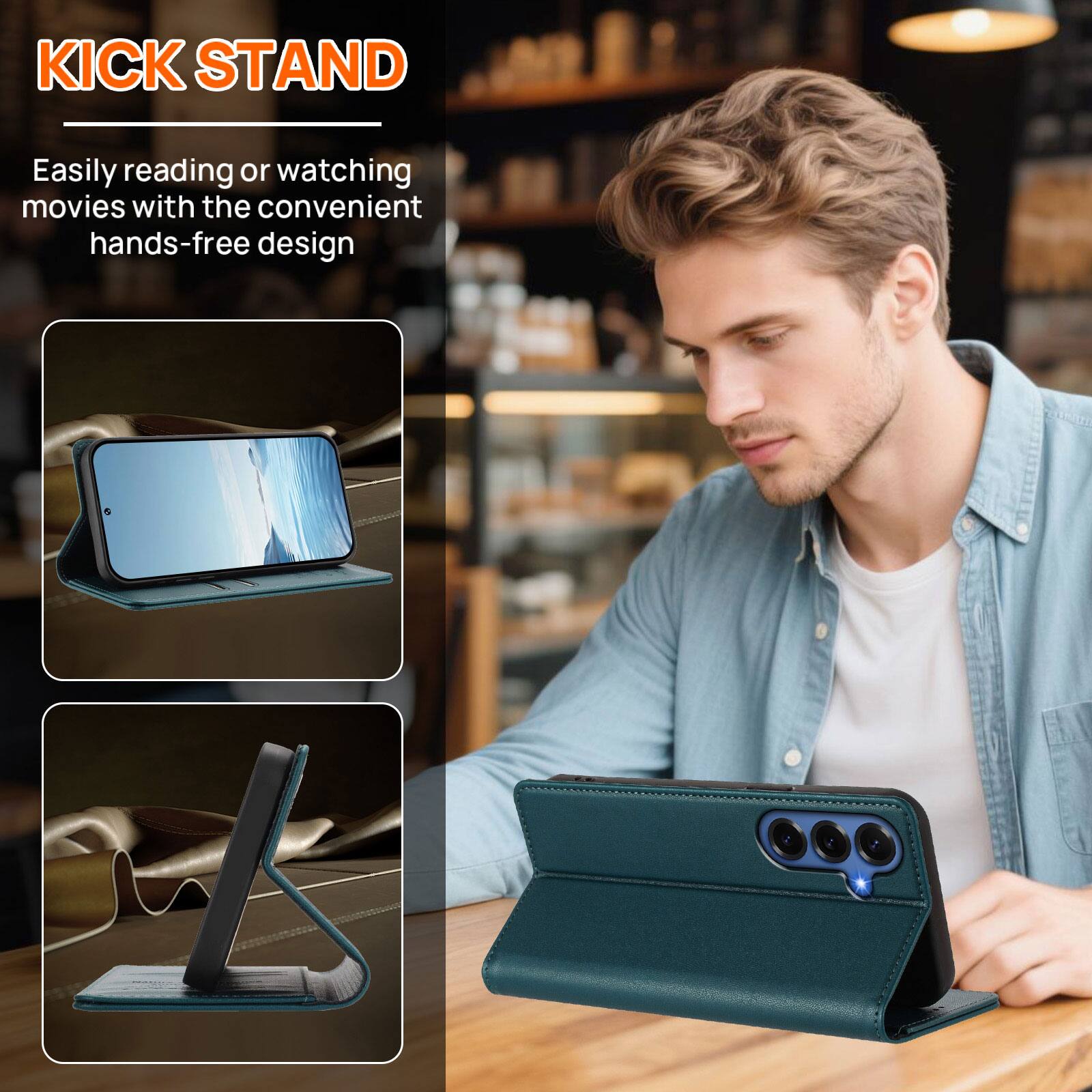 KICK STAND

Easily reading or watching movies with the convenient hands-free design