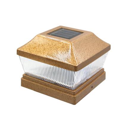 Front. FC Design - FC Design Ultra Bright Stainless Copper Solar Post Light 2 SMD LED 28 Lumen Fit 5x5 Inch Deck Post , set of 2 - Multicolor.