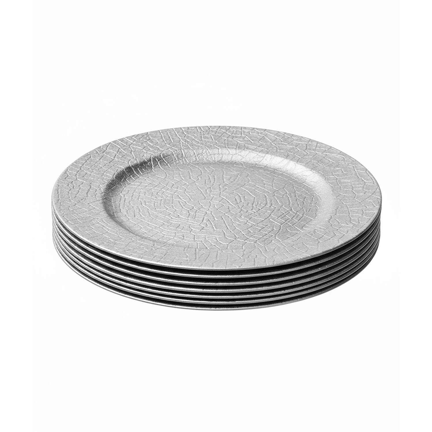 Angle. American Atelier - Rhiannon Silver Plated Set of 4 Charger Plates 13"D - Silver.