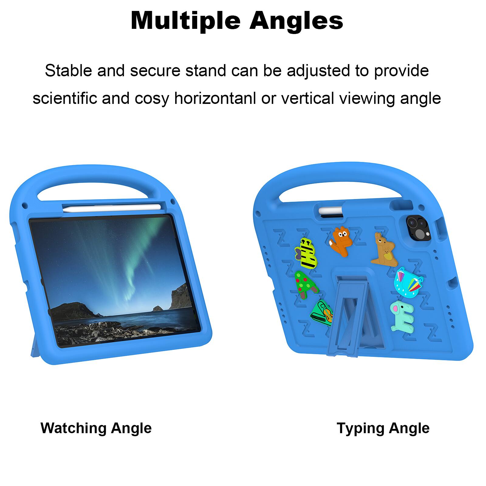 Multiple Angles

Stable and secure stand can be adjusted to provide scientific and cosy horizontal or vertical viewing angle

Watching Angle

Typing Angle